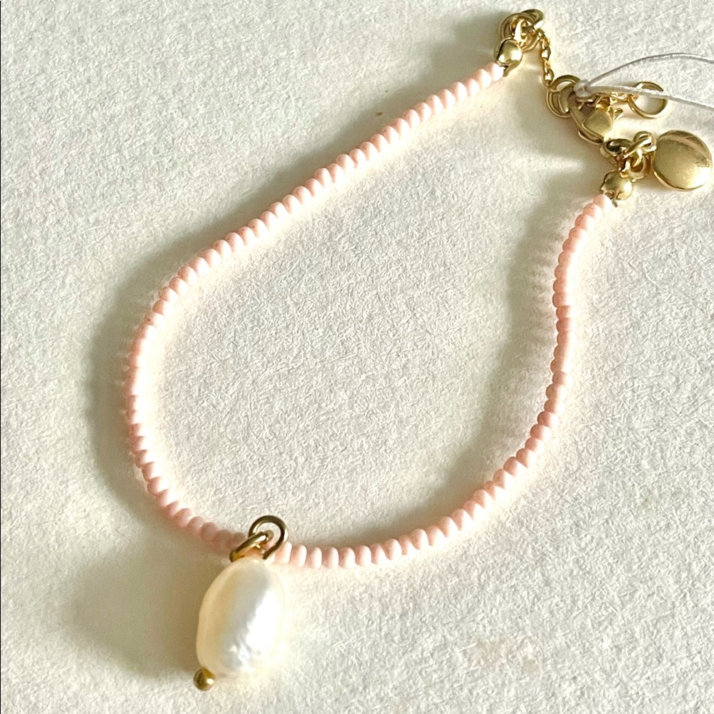 NWT J.Crew Set of THREE Beachy Bead Freshwater Pearl Bracelets.